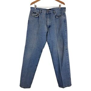 Hugo Boss Arkansas Denim Blue Jeans Men 38X32 Faded Distressed Made in Italy VTG